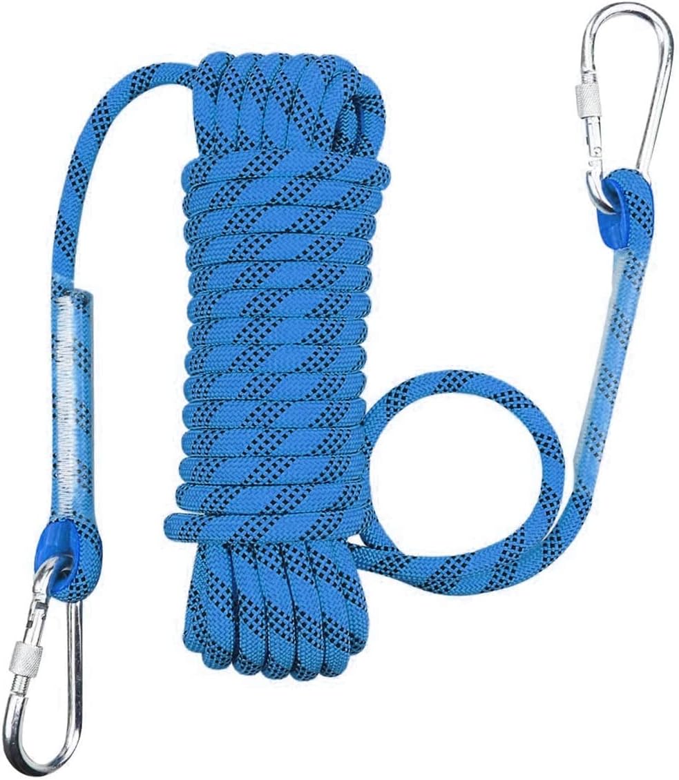 SAHKGYE Outdoor Climbing Rope 16mm Static Rock Safety Rope 197ft 230ft