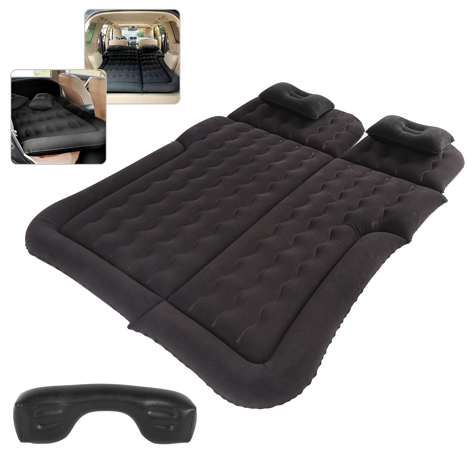 Generic Pompka Inflacyjna do Materaca Powietrznego 12 V, Elektryczna, Wygodna z flokowaną powierzchnią do SUV MPV RV Camping Black