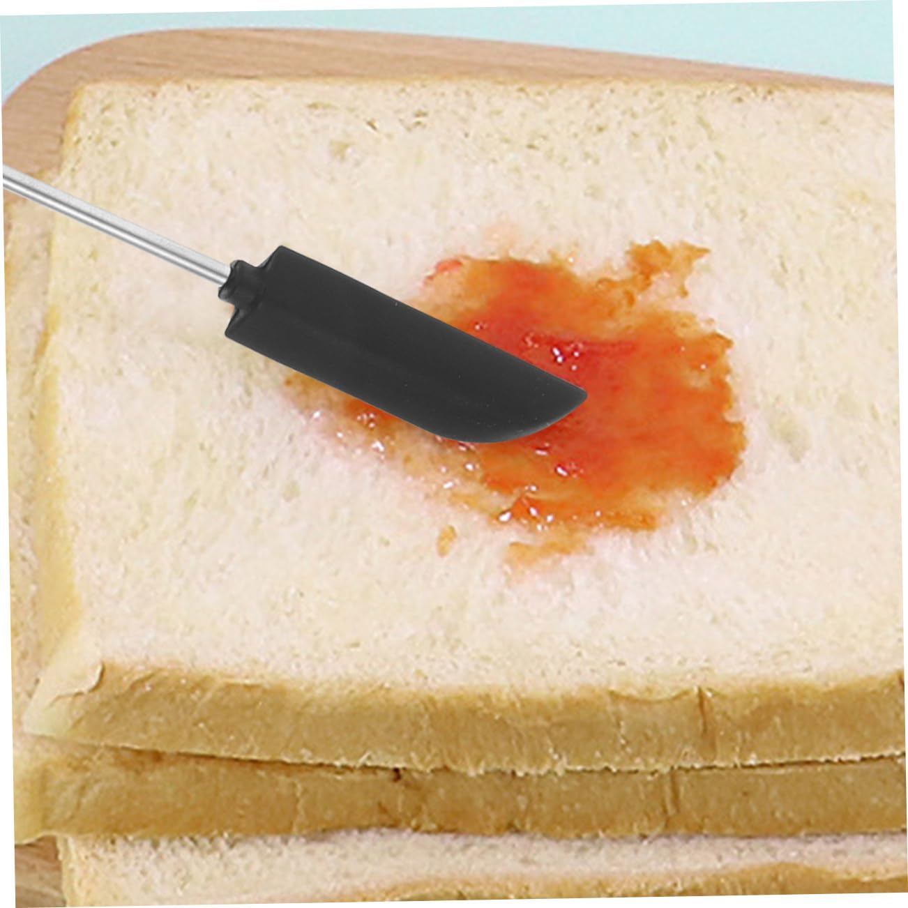 Mini Espátula de Silicona Negra para Maquillaje, Ligera | Mango Extensible, Fácil de Guardar, Apta para Repostería y Mantequilla