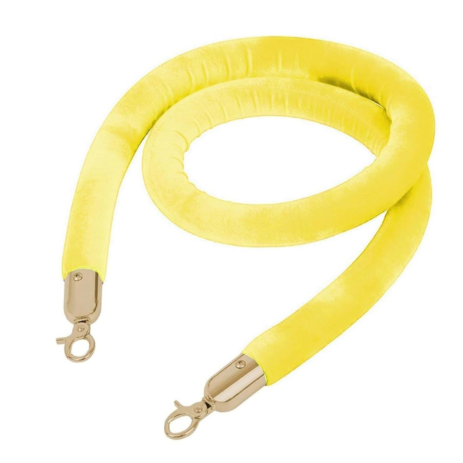 Ghkryd Yellow B Barrier Rope, Stanchion Velvet Rope Barriers,Barrier Ropes For Crowd Control With Polished Snaps(,2.5M/8Ft)