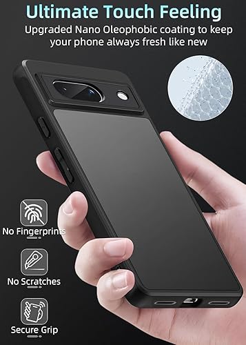 Miniatura 4 de ZXZone Funda mate para Google Pixel 8A, cubierta trasera translúcida esmerilada, no se pone amarillenta, a prueba de golpes, funda protectora para