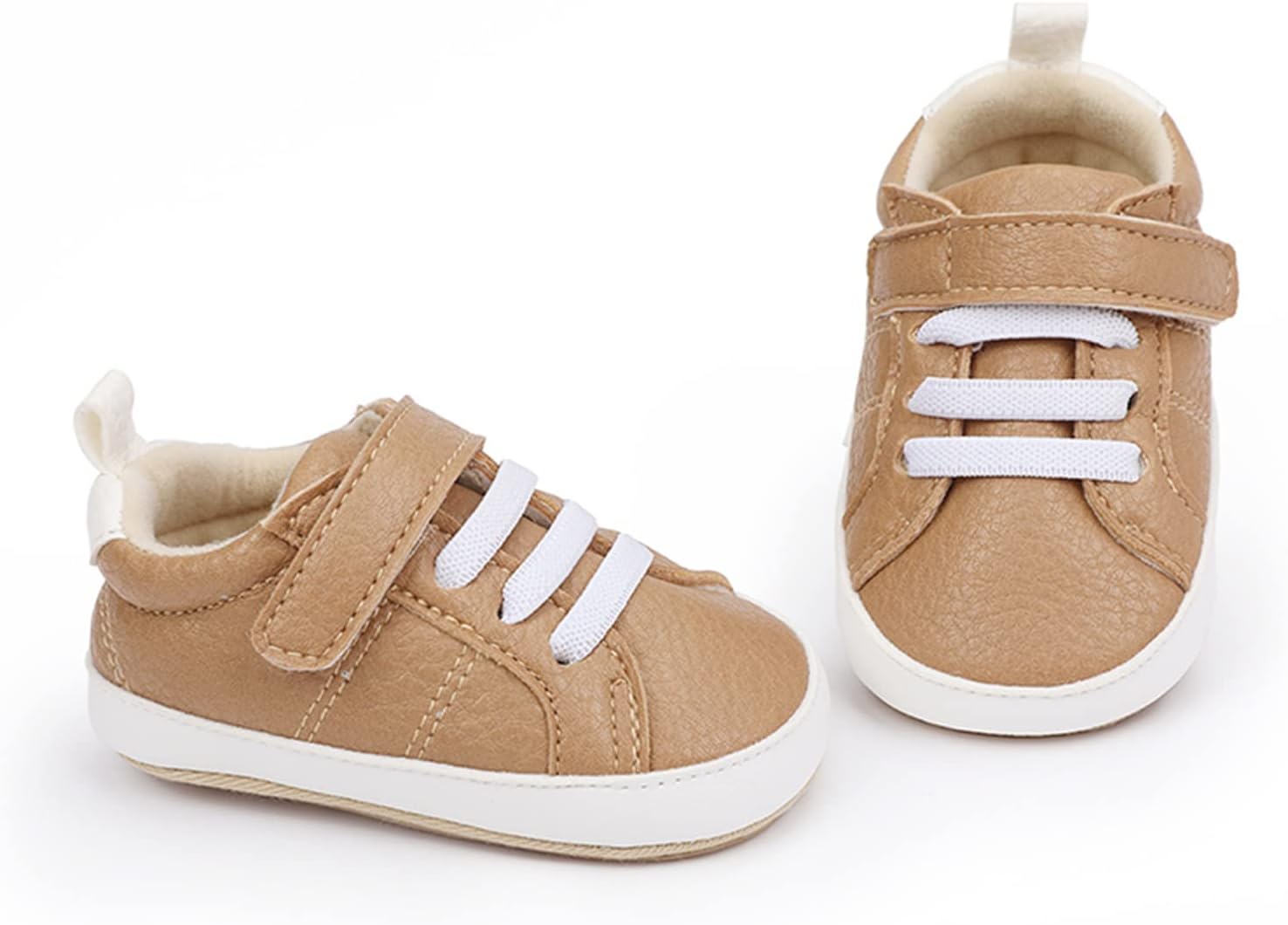 SOFMUO Baby Boys Girls High Top Ankle PU Leather Sneakers Soft Rubber Sole Infant Moccasins Newborn Oxford Loafers Anti-Slip Toddler Wedding Uniform Dress Shoes - Image 5