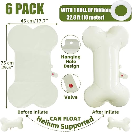 Miniatura 2 de Globo gigante de hueso de perro de 29 pulgadas para animales domésticos, cachorros, decoraciones de cumpleaños, proveedores de fiesta, baby shower,