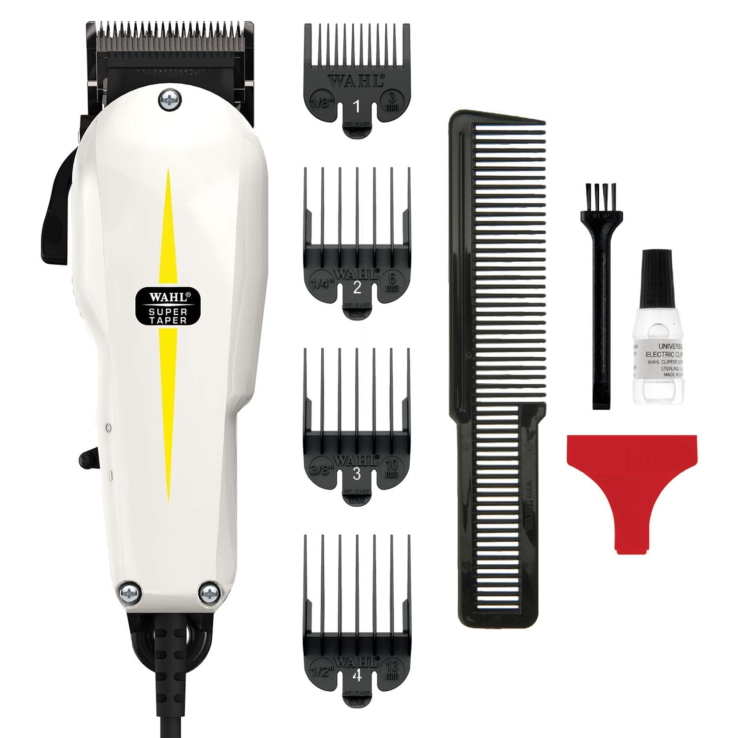 Super Taper, Professional Hair Clippers, Pro Haircutting Kit, Clippers for Bulk Hair Removal, Taper Fade, Adjustable Lever, Corded, Lightweight, Barbers Supplies