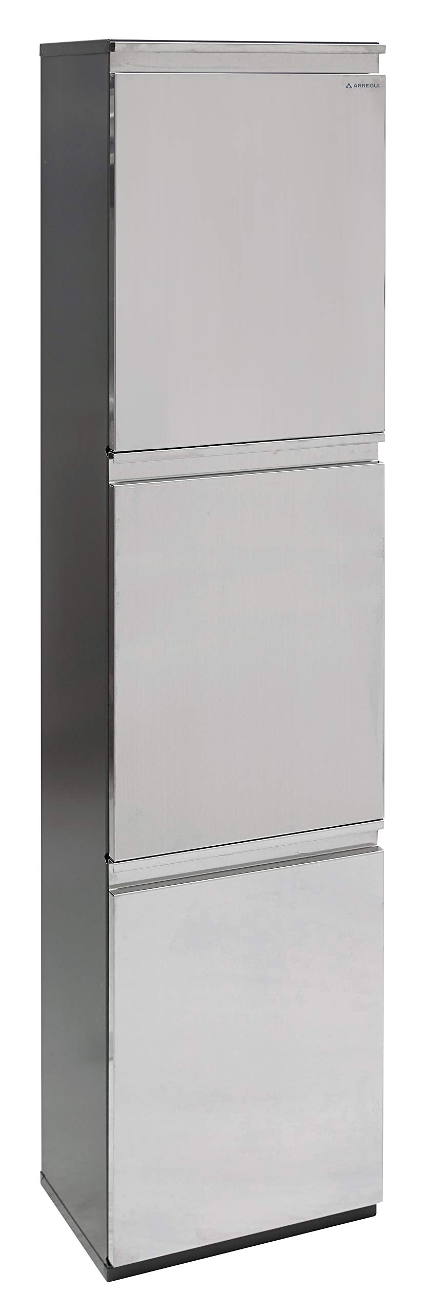 Arregui Vario CR305 Pattumiera Differenziata 3 Scomparti | 3 x 16L (48L) | Contenitore in Acciaio Inox | Mobile per Raccolta Differenziata | Cestino per Spazzatura da Cucina e Ufficio