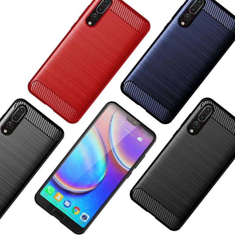 Image of Hybrid Carbon Fiber Back Case for Huawei Honor P20 Pro (Blue)