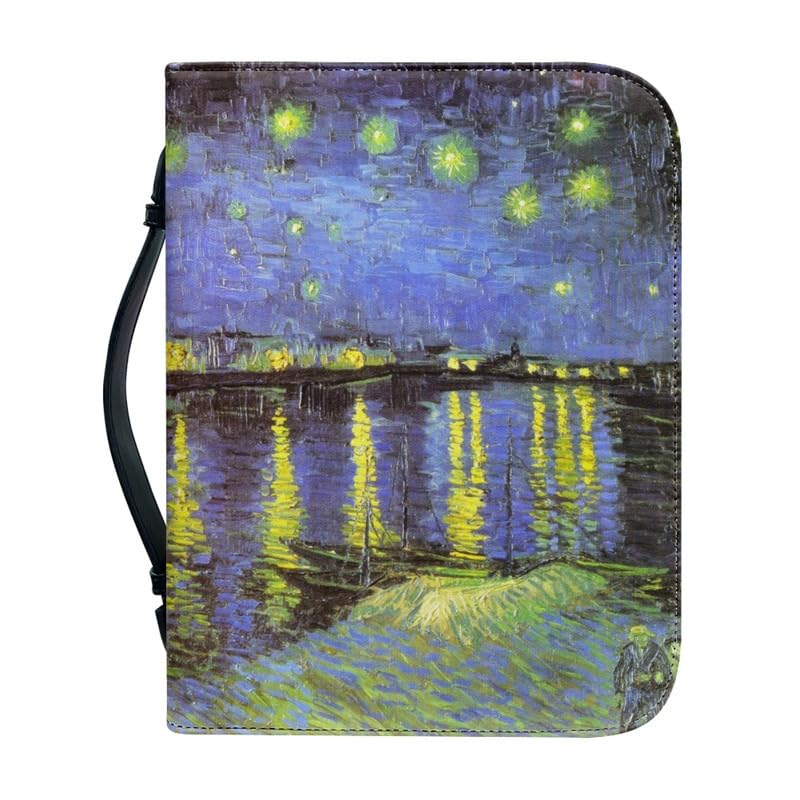 Garronmavis Starry Night Over The Rhone Men-Bible Cover Van Gogh Stylish Books Bag Impressionism Painting Church Study Book Covers - 2XL — image 1