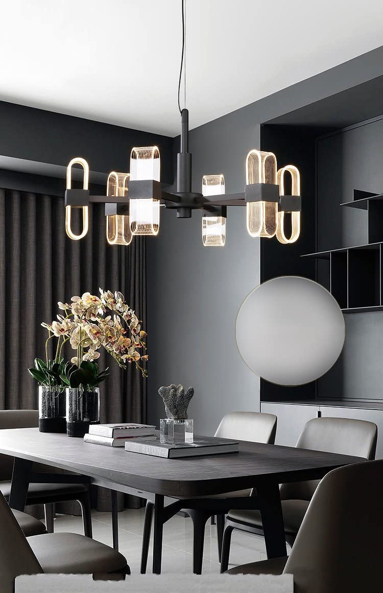 Lustre lampe 12 têtes ou 6 branches pour illuminer un salon sombre