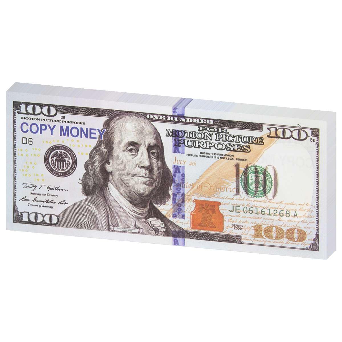 Mecool 100 Pcs Full Print $100 Dollar Bills Fake Money Prop Money Play Money Movie Prop Money for Movie, Videos, Magic, Board Game, Education, Party (5.91*2.56in) โ image 1