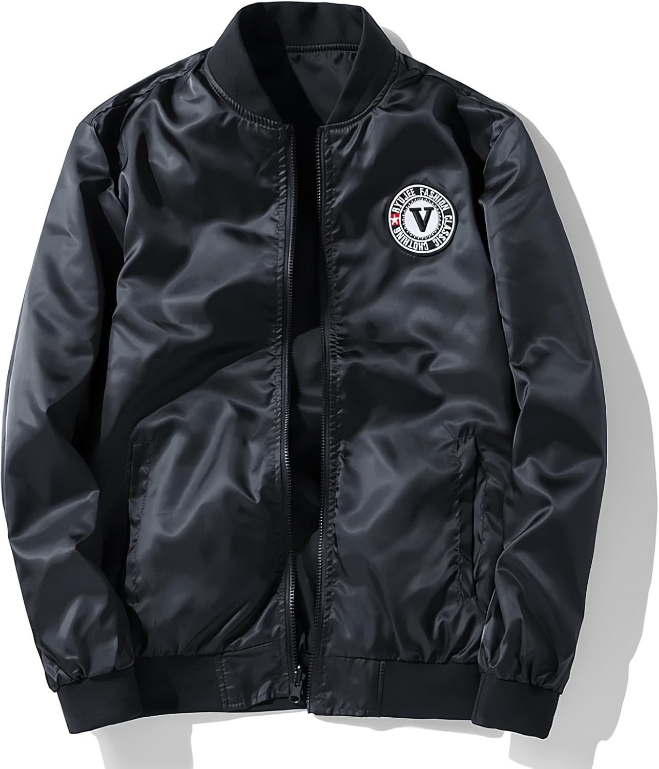Men's Bomber Jacket Double Sided Coat Lightweight Casual Spring Fall Windbreaker Softshell
