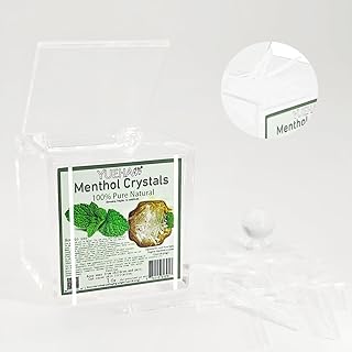 2024New Menthol Crystals 1 oz>=28.3mg. 100% Natural USP Food Grade - Great for Making Shower Steamers, Balms, Creams and Soap Making. Acrylic flip Box (2.3 * 2.3) inches【100% New 1Oz -1 Box】