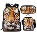 Produktbild Showudesigns Kinder Schultaschen-Set mit Rucksack, Büchertasche, kleine Brotdose, Federmäppchen, Tigerdruck