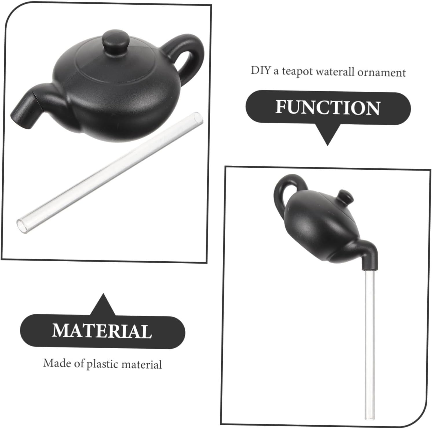 BESPORTBLE 5sets Tabletop Fountain DIY Teapot Tube Waterfall Feature Fengshui Decor Desktop Ornament