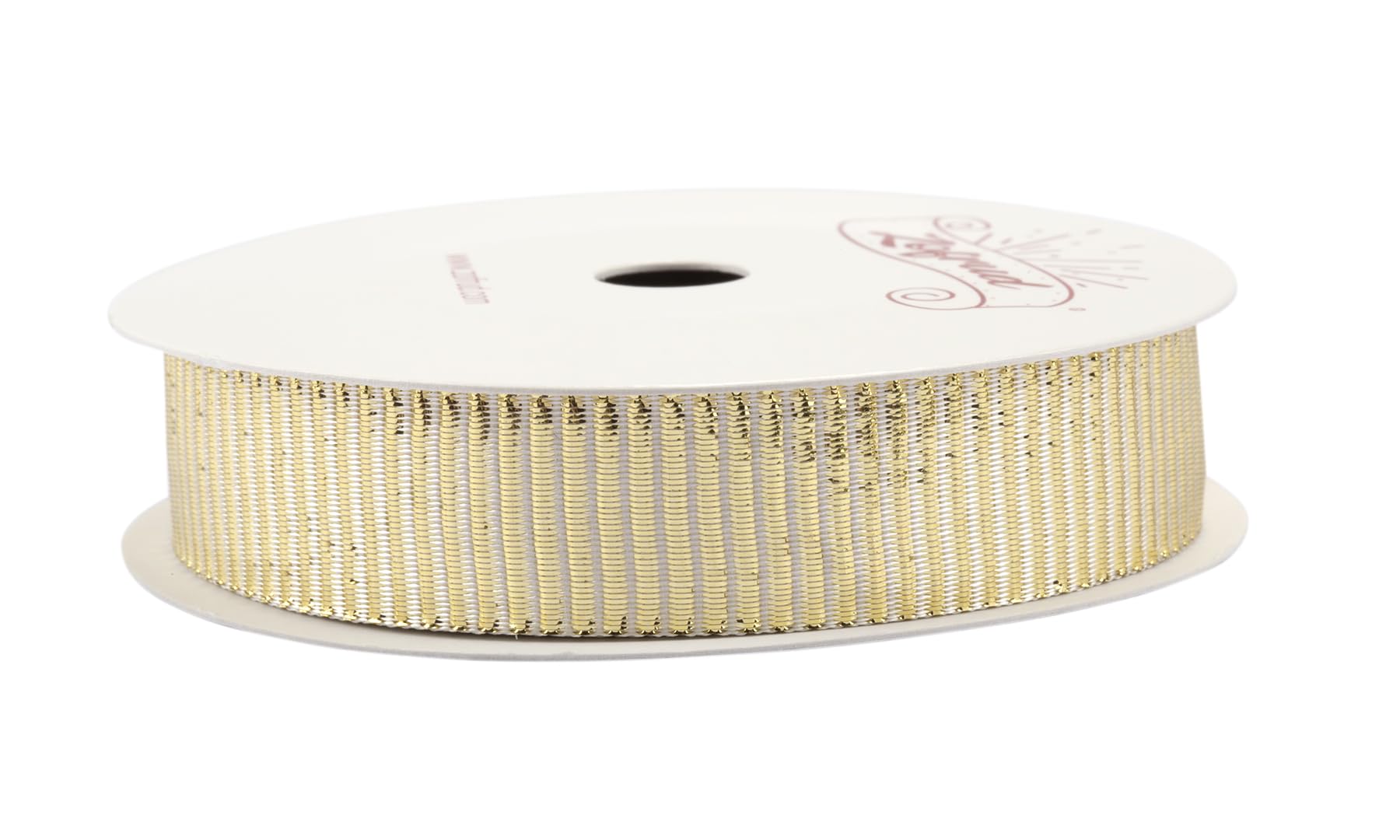 Zofrud Gold Glitter Ribbon - 5/8 Inch Wide X 10 Yard Roll, Sparkly Gift Wrap & Christmas Decoration Ribbon