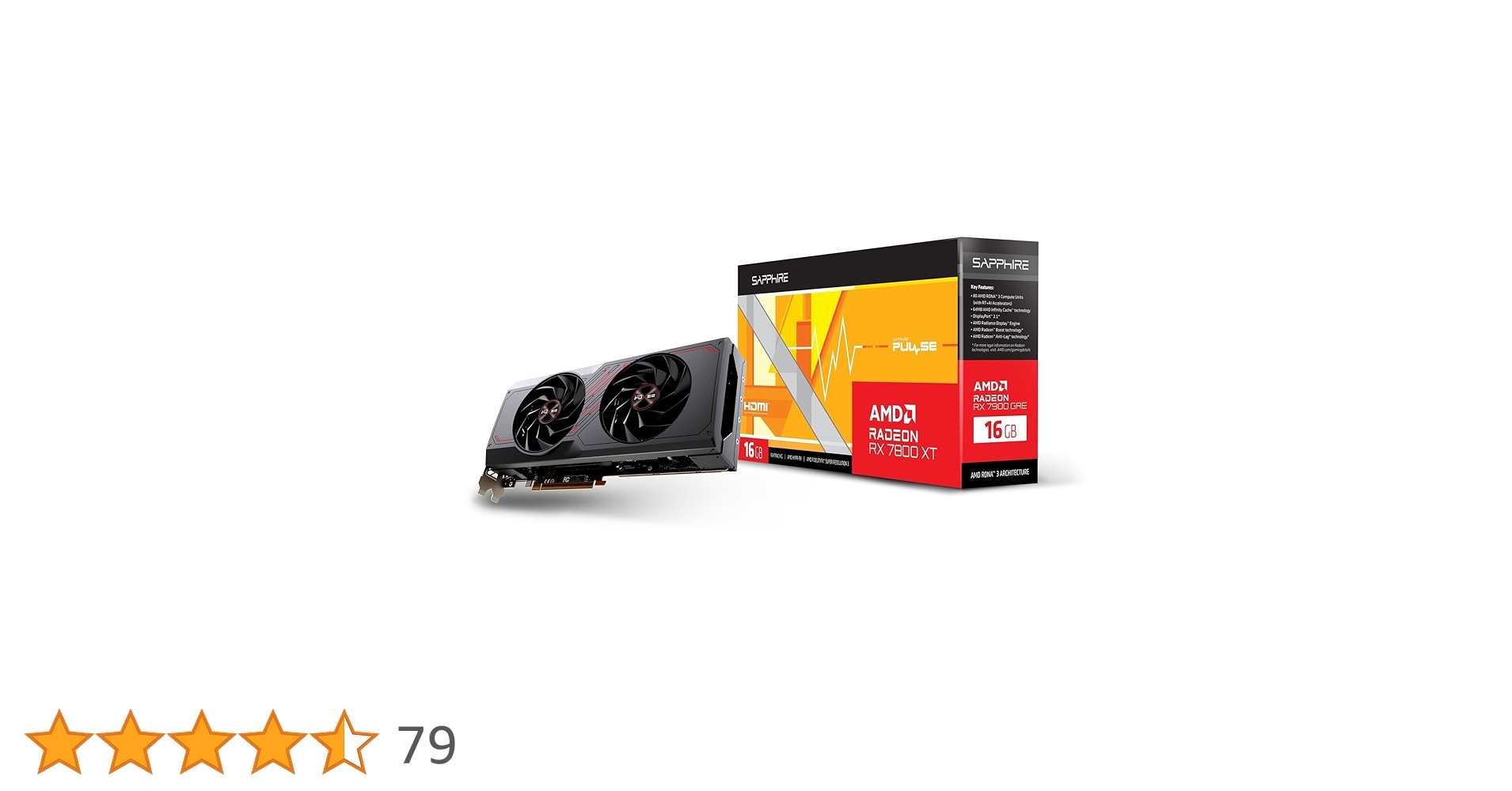 Amazon | SAPPHIRE PULSE Radeon RX 7800 XT GAMING 16GB GDDR6