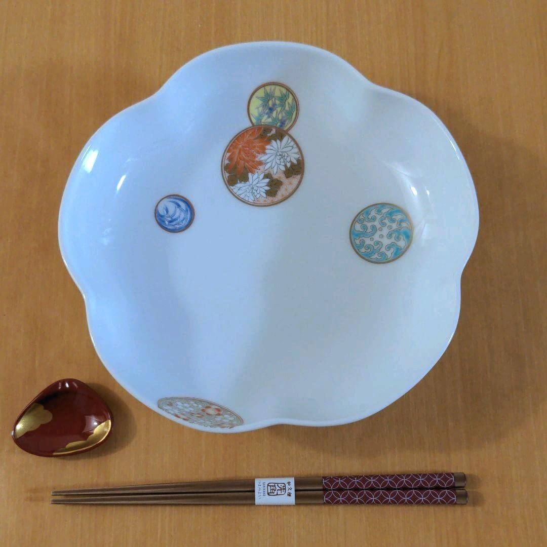 Amazon.co.jp: ✿ ♪深川製磁 木箱付き 寿赤絵 梅型 6号鉢 中鉢 盛鉢