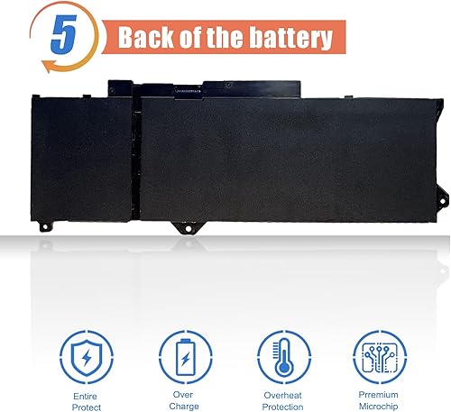 Miniatura 6 de ASODI GRT01 - Batería para portátil de 64 Wh, compatible con Dell Latitude 5421 5431 5521 5531 Precision 3561 3571 3470 Alienware m17 R5 AMD Series