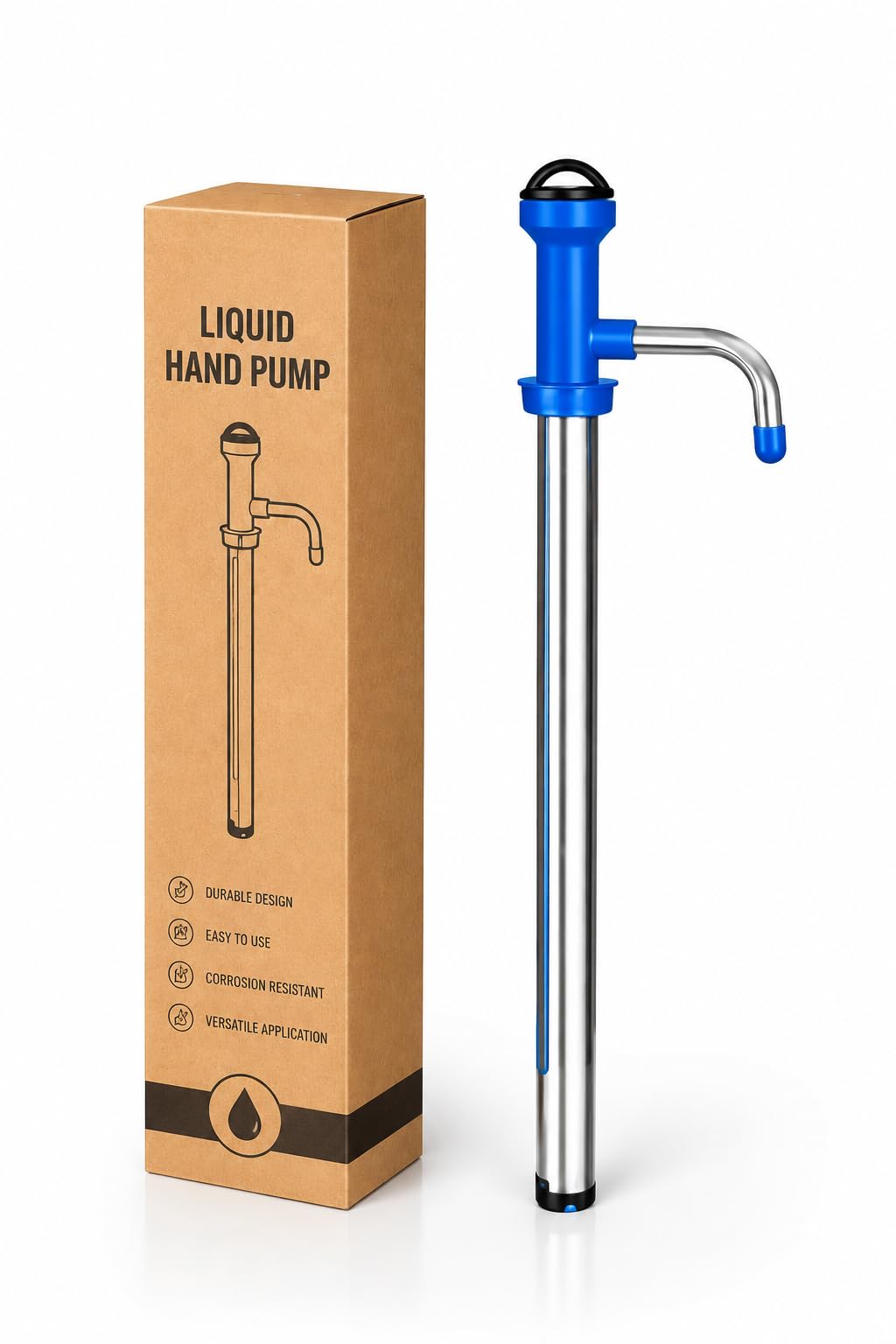 Stainless Steel Manual Liquid Hand Pump, 40 cm, for Cooking Oil Tins and Cans, Transfer Extractor, Pack of 1-picture-25