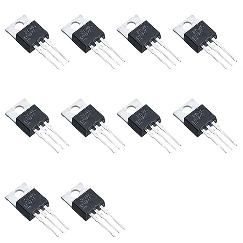 10pcs LM337T LM 337T Regulador de voltaje de salida ajustable negativo de 3 terminales, 1.5A, TO-220AB.