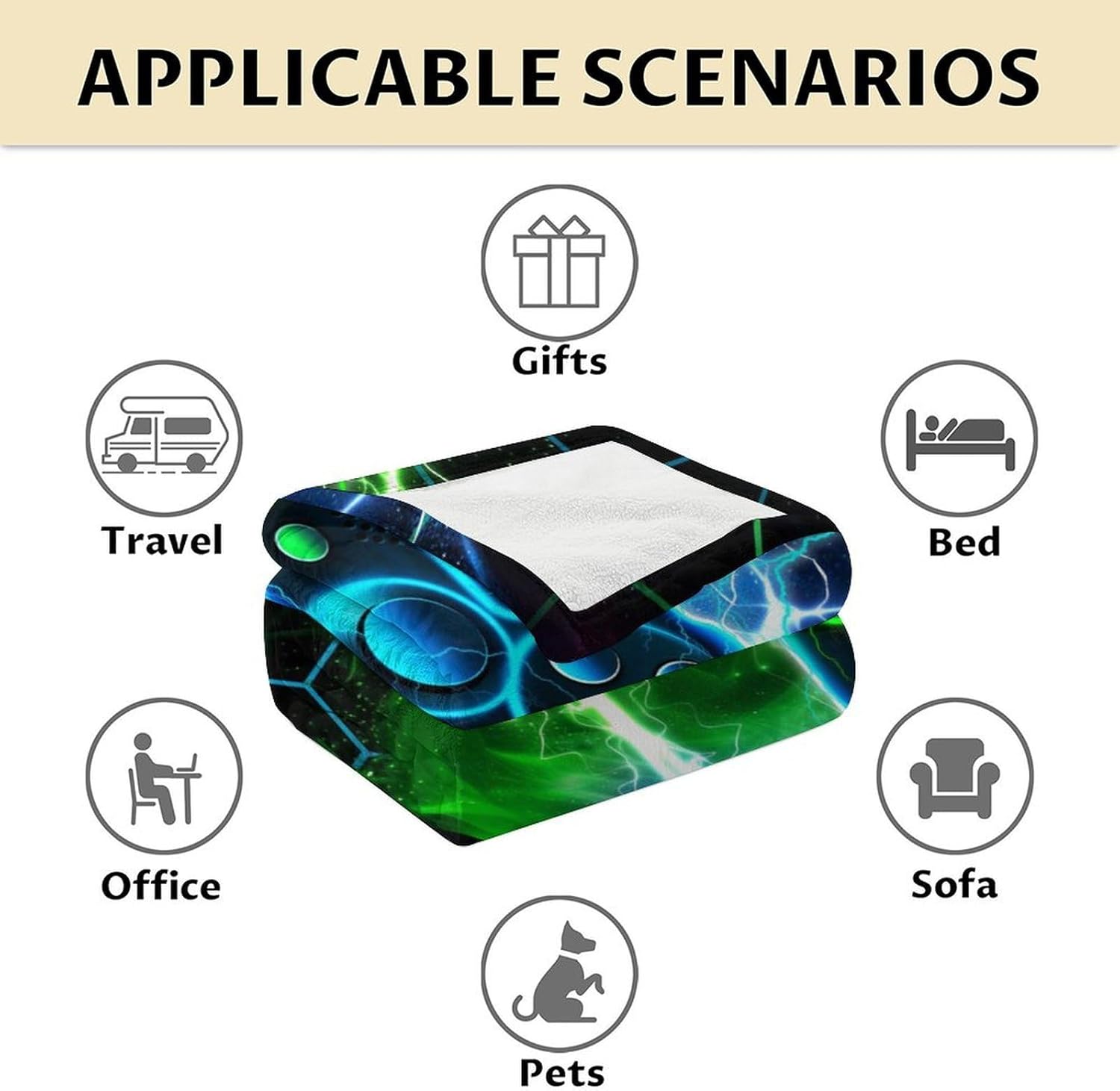 Gamer Throw Blanket - 60" x 80" Boys Gifts for Adults, Men - Soft Flannel Gamer Room Decor Throws Blankets