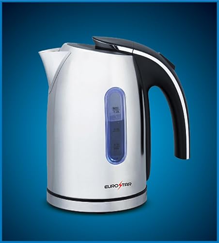 Miniatura 8 de EUROSTAR EKS12RD - Tetera eléctrica de acero inoxidable, 1,2 L, color rojo