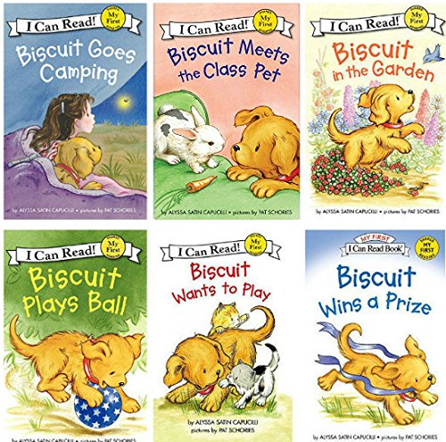 I Can Read Biscuit Beginning Reading Six Book Set : Biscuit Goes Camping, Biscuit in the Garden, Biscuit Meets the Class Pet, Biscuit Plays Ball, Biscuit Wants to Play, Biscuit Wins A Prize