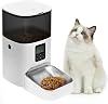 ANDOLL HOME 2.4G/5G Automatic Cat Feeder, 4L WiFi Food Dispenser with 10s Voice Recorder, Pet Feeder up to 10 Meals per Day, Timed Cat Feeder with Dry Food Sealed Ring (Matte White, 4.0 L)