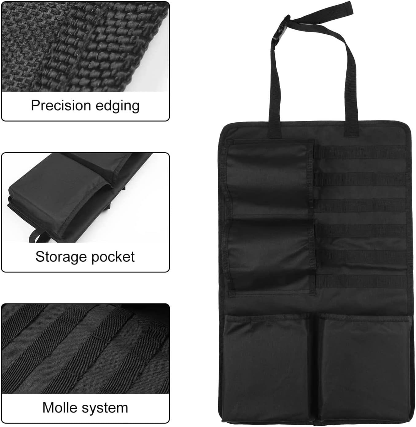 Tactical Seat Back Gun Rack, Molle Car Backseat Gun Rack Shotgun Holder, 2 Pack Tactical Seat Back Organizer Automotive Gun Racks Rifle Holder,Black