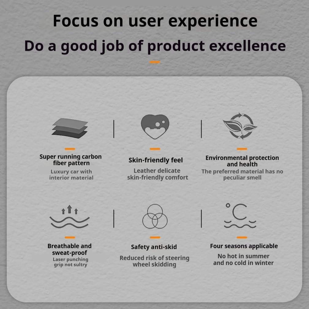 RYE for Tacoma Steering Wheel Cover, Leather Car Steering Wheel Cover 3D Grip Texture Heavy-Duty Durable Breathable, for Tacoma Tundra 4Runner Sequoia Accessories - Blue CF Texture