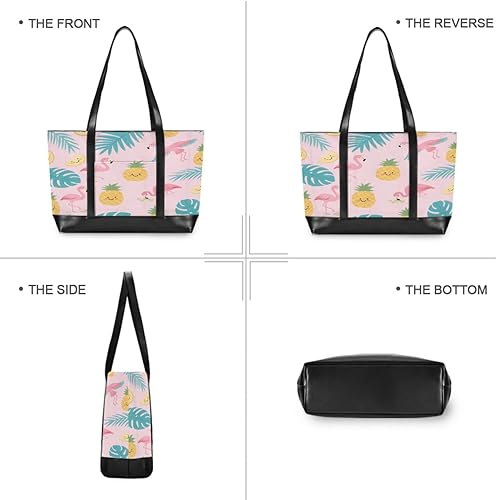 Miniatura 3 de Linda funda para portátil de flamencos rosados moderna con bolsa de cremallera para el trabajo para yoga con tablet maletin ejecutivo para mujer