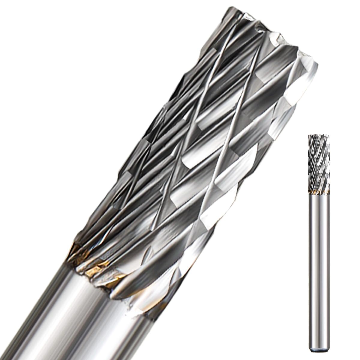 Carbide Burr Set 1/4 Shank w/Big Beech Holder Die Grinder Bits Drill Bits Grinding Bits for Metal Rotary Tool Attachment Accessories Rasp Weld Wood Stone for Milwaukee Dewalt (FO-6)