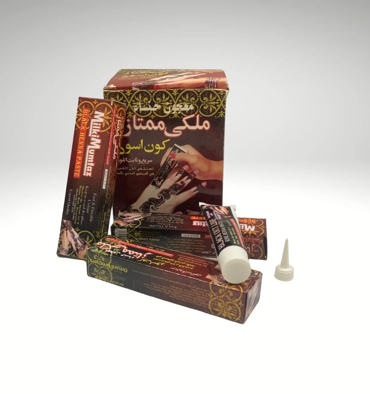 Milki Mumtaz Black Henna Paste kone Discover the Ancient Art of Henna Body Decoration 30g pack of 4