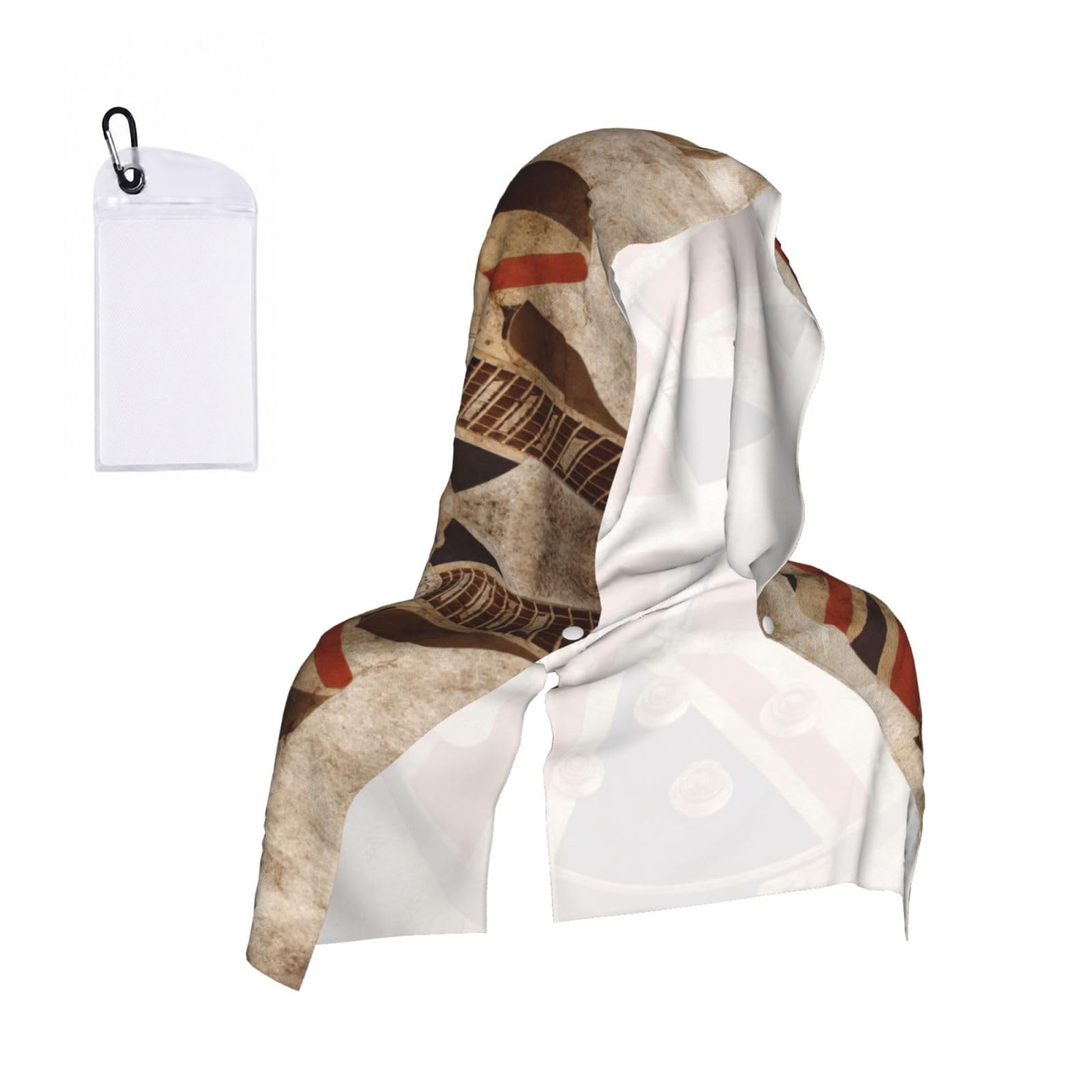 YQxwJL Guitar British Flag Print Unsex Cooling Hoodie Towel, Cools Instantly When Wet Sun Protection For Sports Fitness Gym
