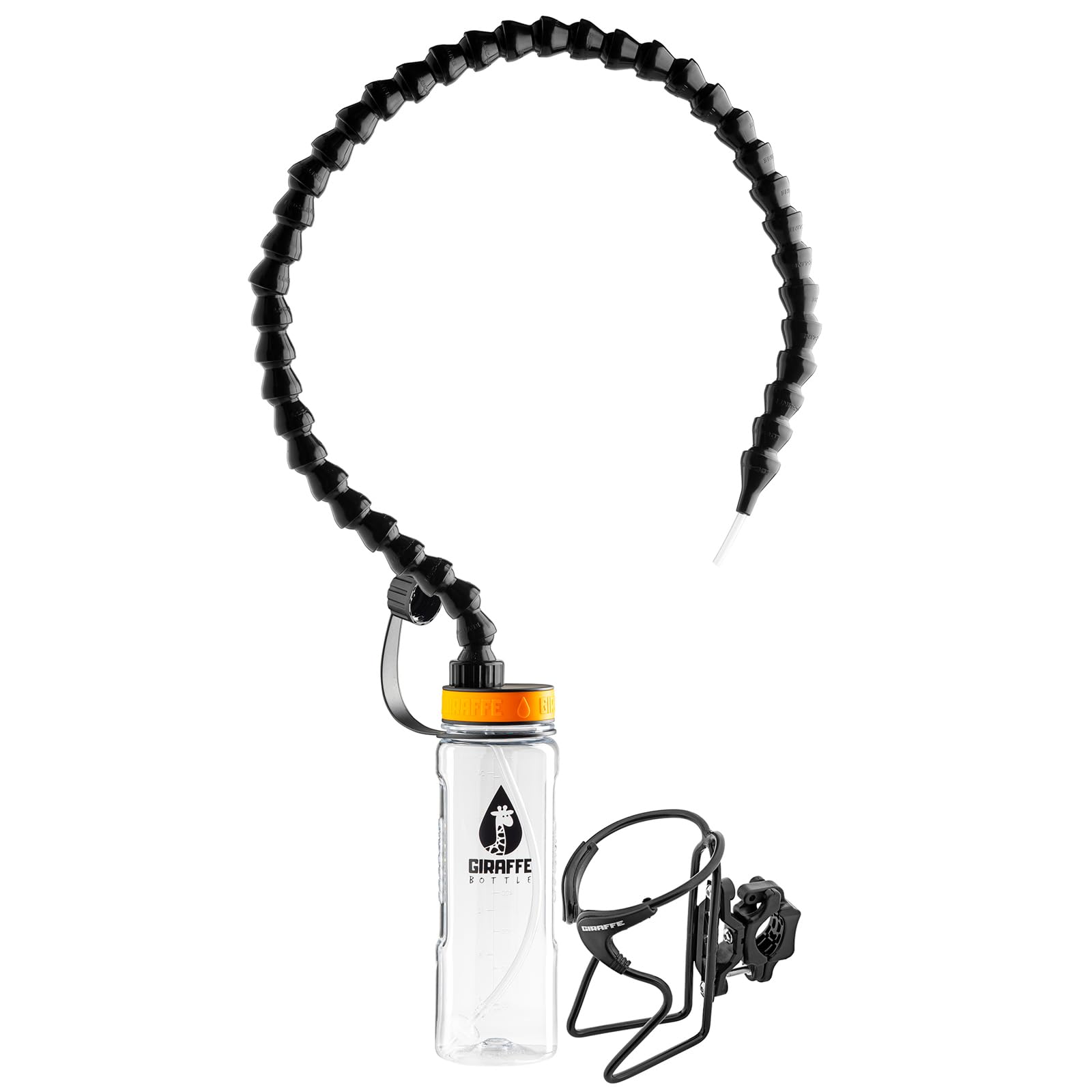 Giraffe Bottle Tower - Sistema Manos Libres para Beber, Botella Tritan Transparente, con Soporte Redondo para Botellas montado en Tubo (Longitud 36 pulgadas/92 cm)