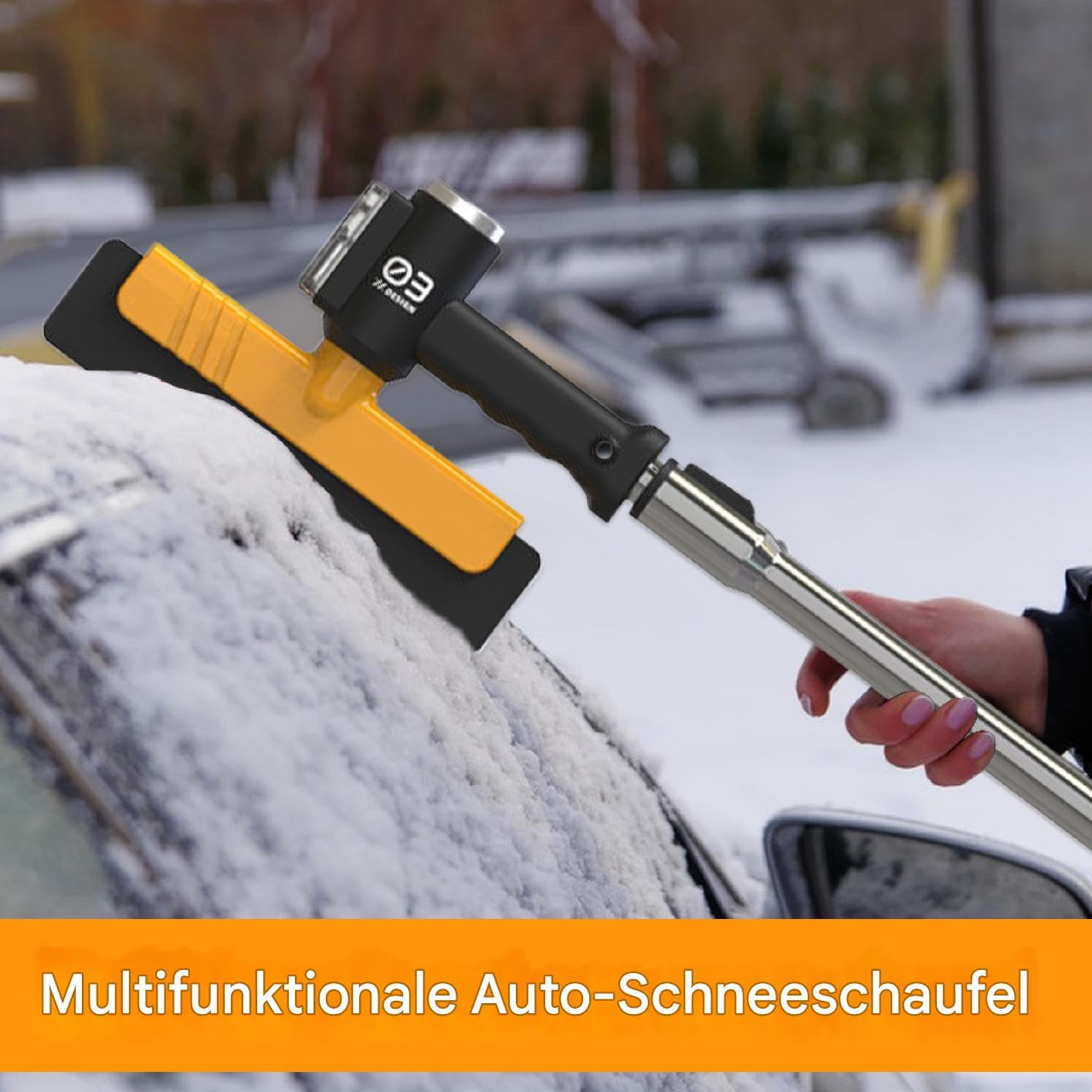 Snow Scraper Car, Light Ice Remover, chowane narzędzie do czyszczenia szyb, akcesoria do czyszczenia pojazdów zimowych, Heavy Duty Automotive Scrapers for, Windshields, Driveway, garaż, 108 cm