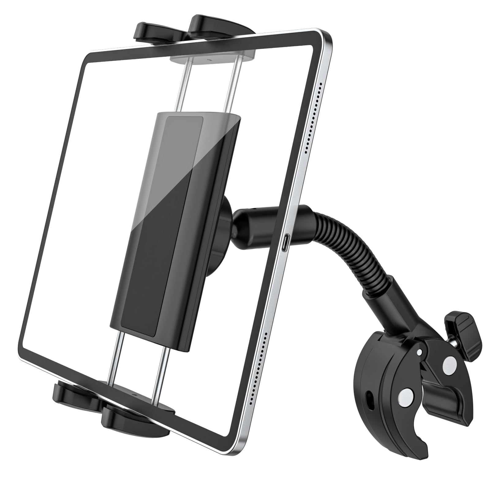 Supporto Tablet a Collo D'oca per Bici, Tapis Roulant, Spinning Peloton, Ellittica, Passeggino, Supporto Tablet Motociclo, Compatibile iPad Pro Air Mini, Galaxy Tab, 4,7-13", Tablet