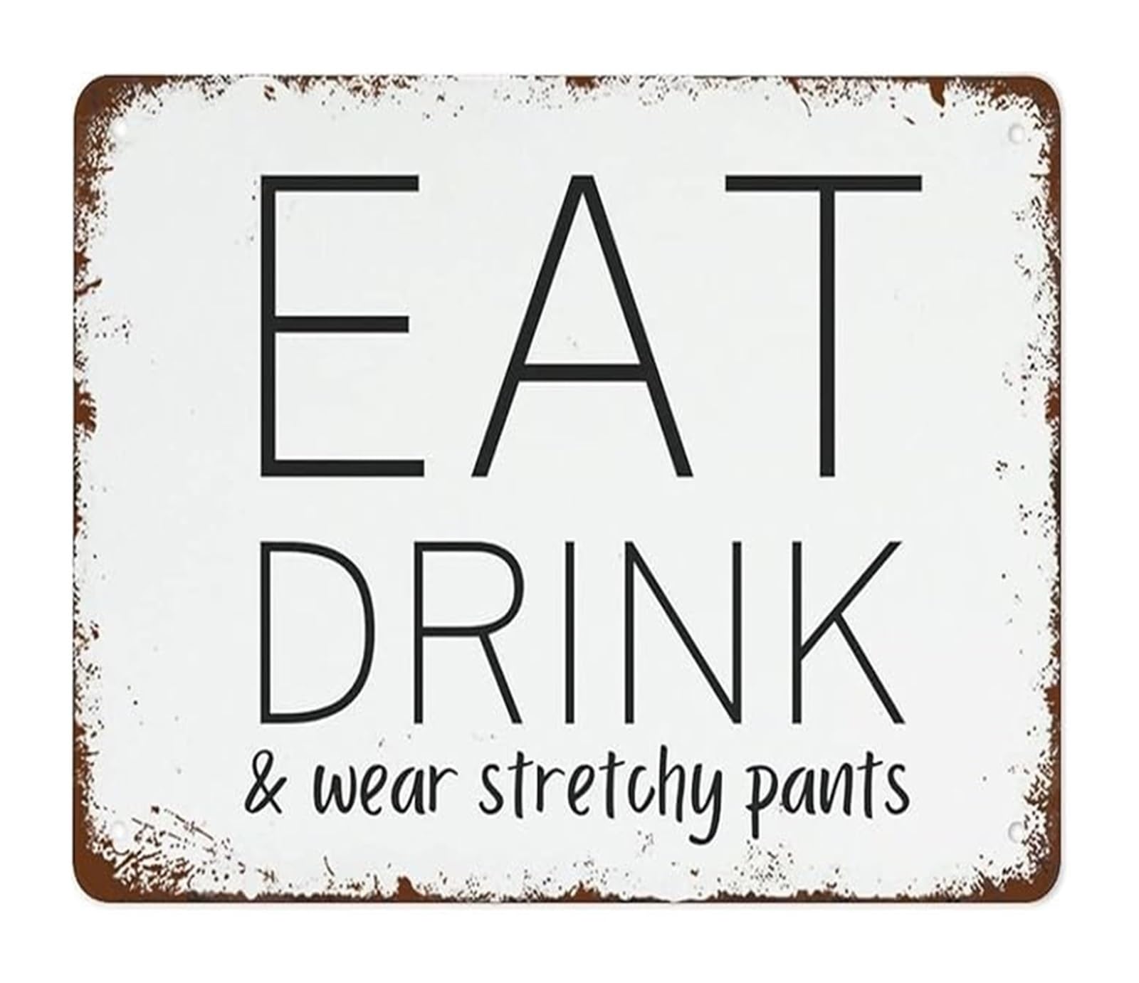 IDGTTLDF Eat Drink Retro Metal Sign Vintage Tin Plaque Wall Decor for Bar Pub Kitchen Cafe Home Gift (8 X 12 in)