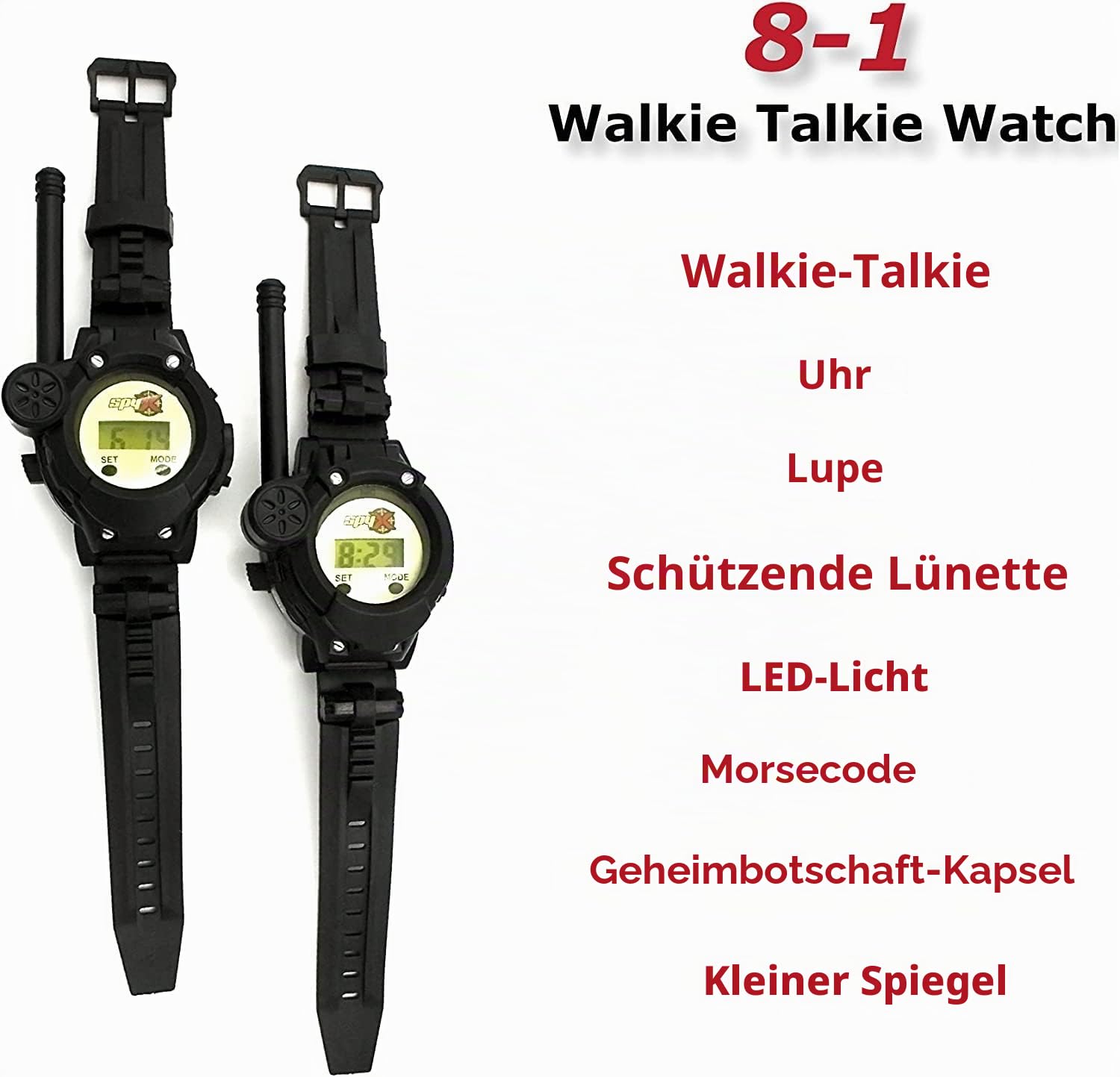 SpyX 10538 Spy Handgelenk Talkies für Kinder - Geheime Kommunikation mit getarnten Walkie-Talkies, inklusive Uhren-Verkleidung, 6+