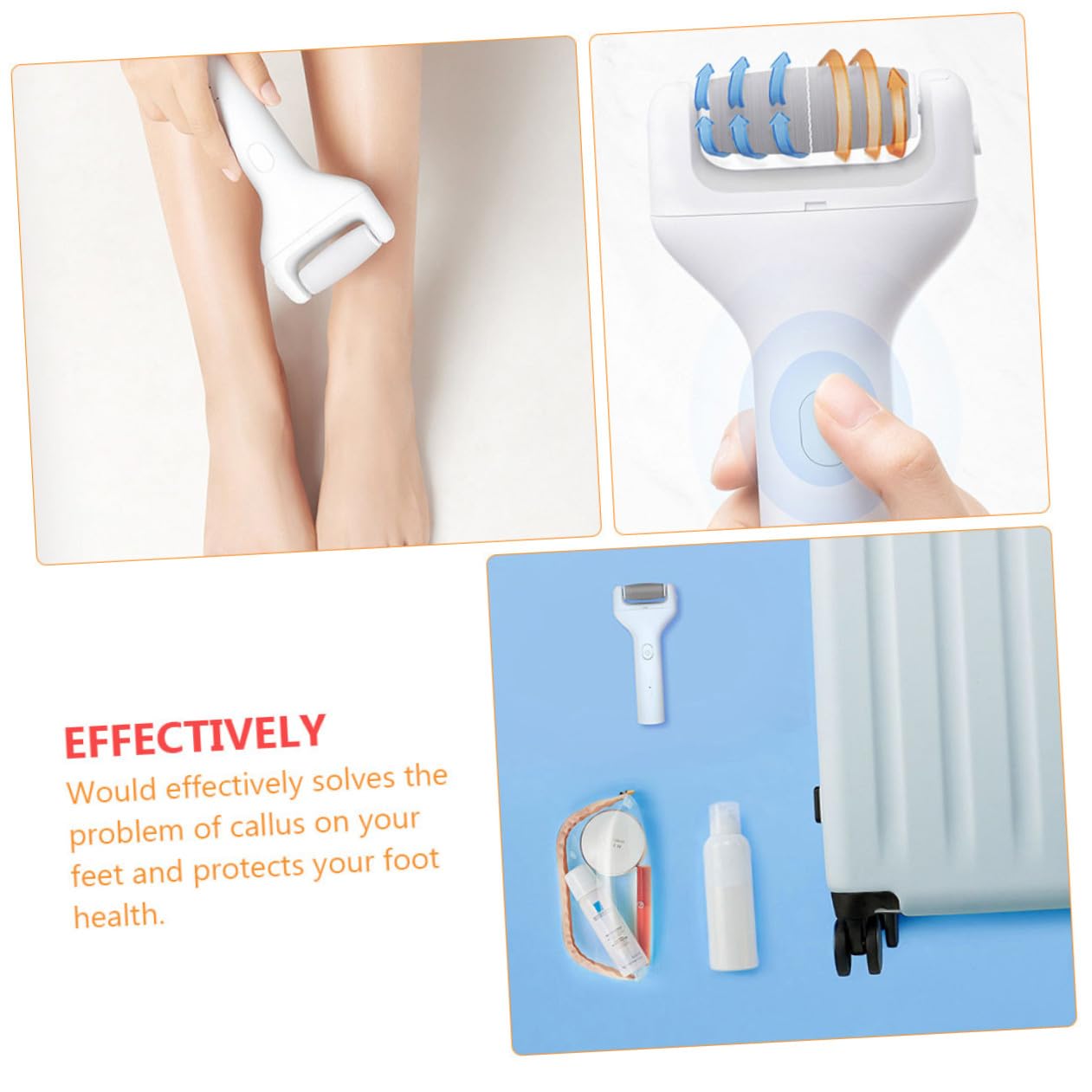 Didiseaon 1 Set pedicure portatile piccolo impermeabile feet dispositivo di rimozione tampone del piede smerigliatrice per piedi rimozione della smerigliatrice del AbS bianca