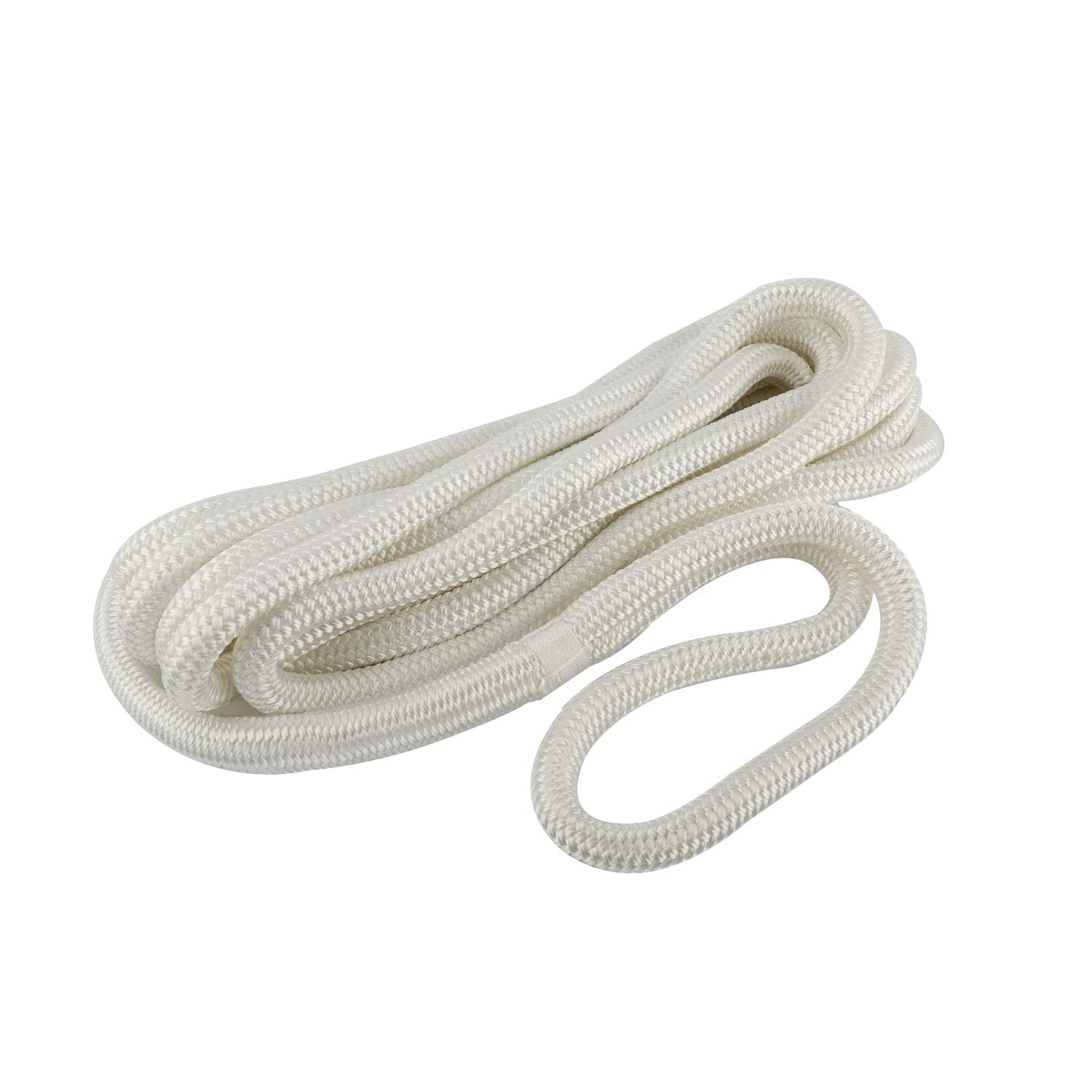 FreeTec 4 TLG Bootsseil Boot Fenderleine Nylon Dockline Festmacherleine Fenderseil mit Auge 16mm Durchmesser 7.6m lang Weiss