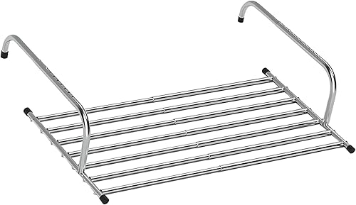 Estante de secado de lavandería de acero inoxidable, estantes de secado de ropa retráctiles para barandillas de balcón, alféizar de ventana, soporte