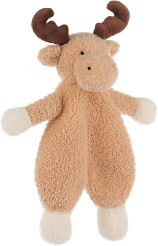 Miniatura 2 de Apricot Lamb Manta de seguridad de alce de animales de peluche, manta de personajes de renos marrones, manta de felpa de lujo de 10 pulgadas