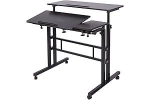 soges 31.5inches Height Adjustable Desk on Wheels, Rolling Stand Up Desk