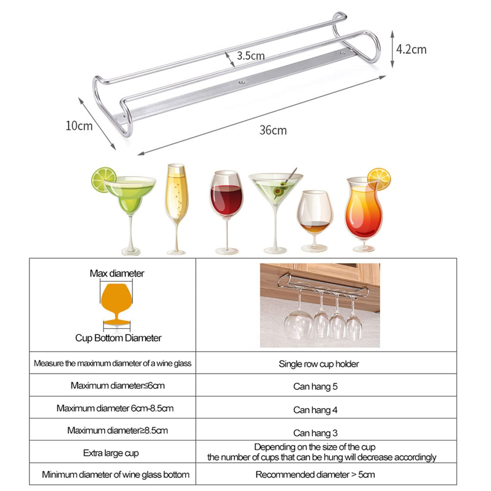 Wine Glass Rack Dimensions