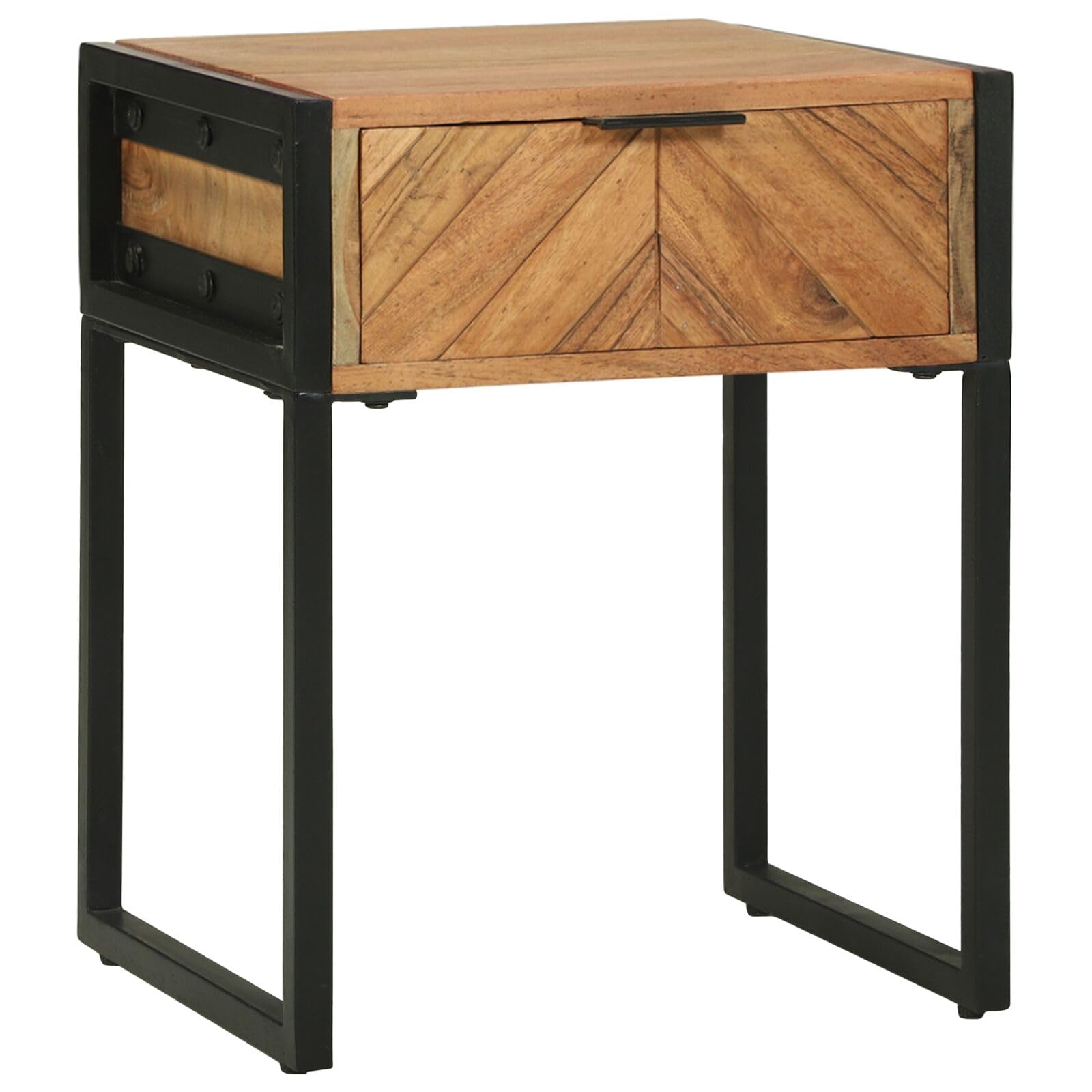 SXZenSpace 374105 Bedside Cabinet 40x35x50 cm Solid Wood Acacia Tables Drawers Side End Table Nightstand Storage Organizer Home Stand for Bedroom