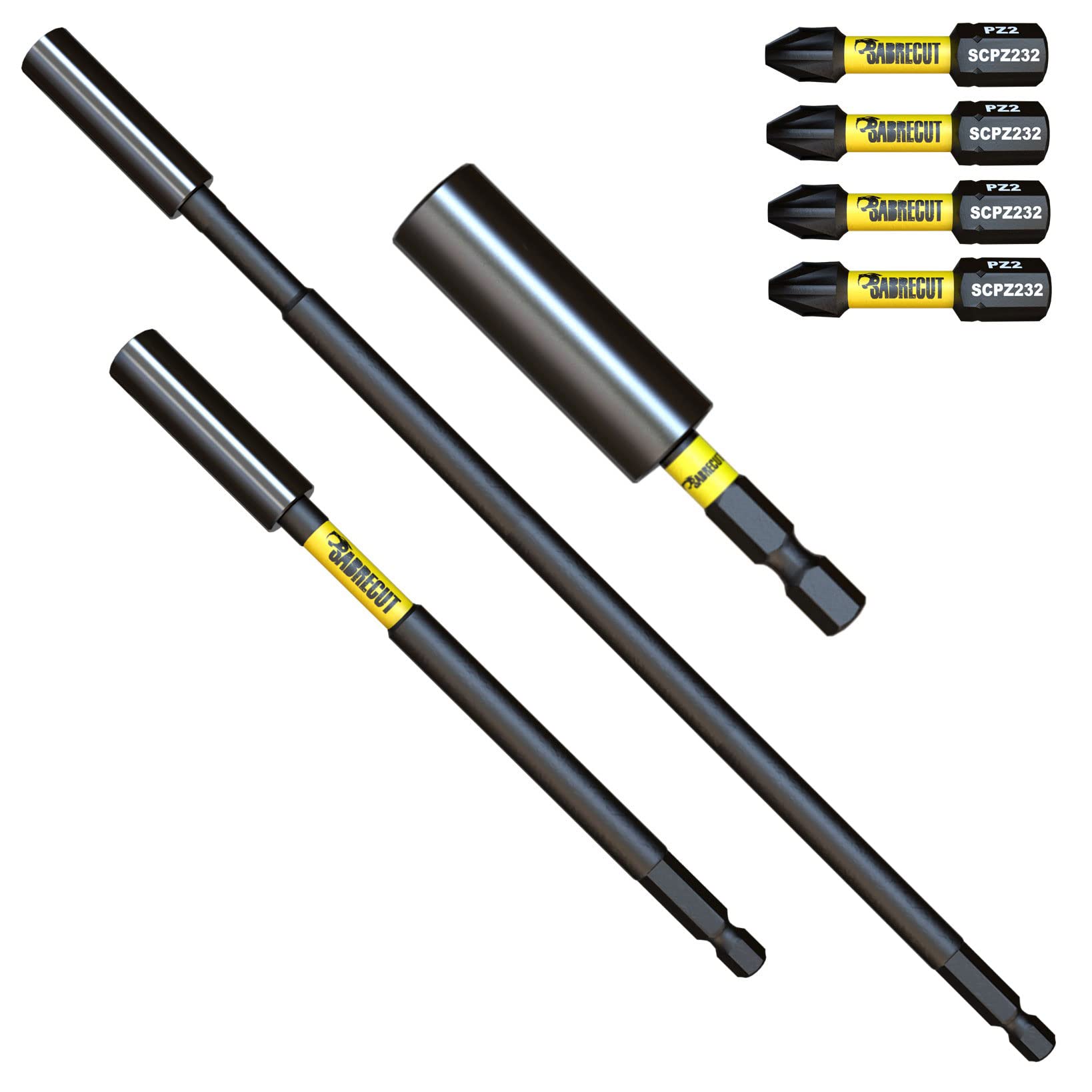 SabreCut 7 Strong Magnetic Impact Drill Driver Screwdriver Bits Set + Bit Holder