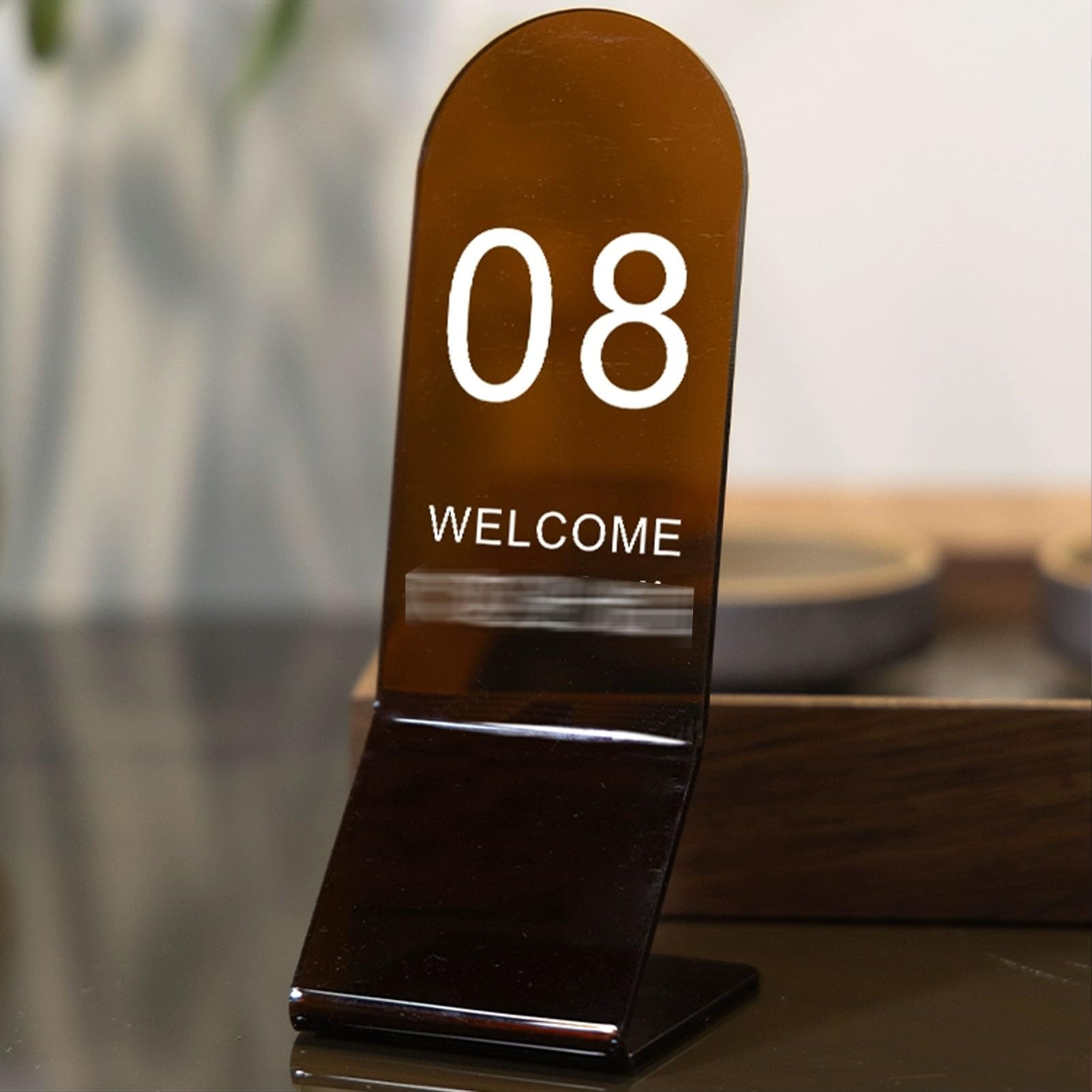 Placas de mesa de acrílico para restaurantes, El número de acrílico doble cara la tabla coloca tamaños múltiples multicolores for los acontecimientos(Brown,31-40)