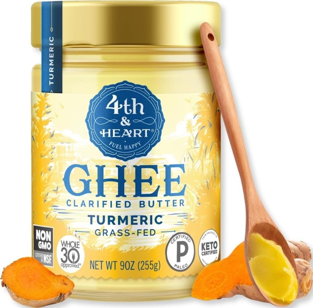 4th & Heart - Grass-Fed Ghee Clarified Butter Turmeric - 9 oz.