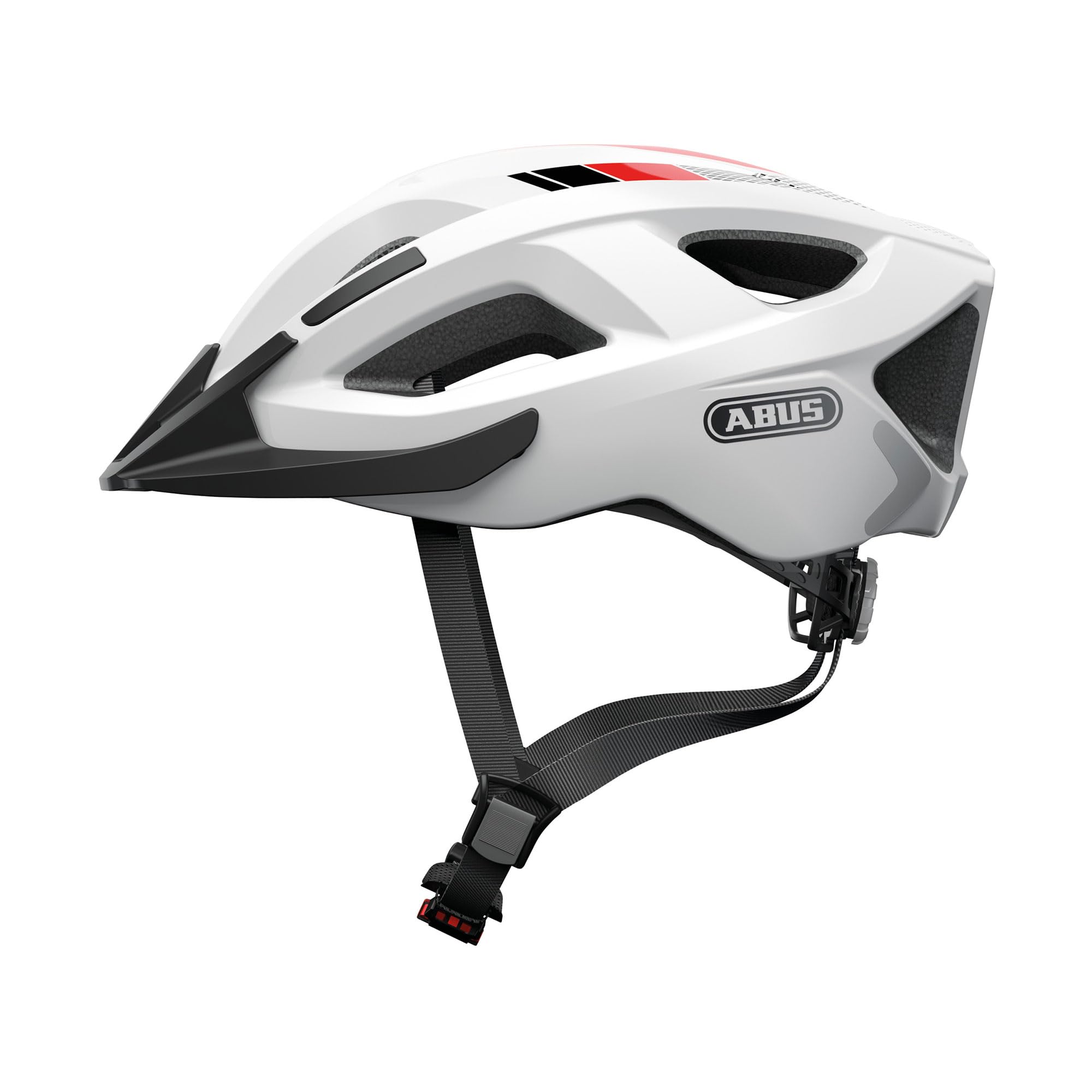 ABUS Stadthelm Aduro 2.0 – uniwersalny kask rowerowy z oświetleniem – sportowy design do ruchu miejskiego – dla kobiet i mężczyzn – biały, rozmiar S