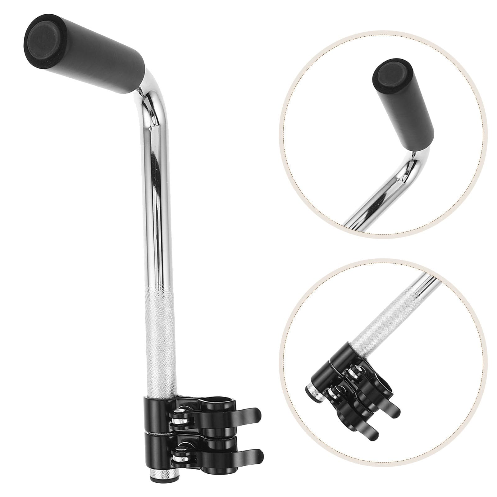 CLISPEED Rallonge de Poignée de Fauteuil Roulant pour Fauteuil Roulant et Poussette 3 Pièces Extension de Poignée de Poussée en Acier Inoxydable Argenté pour Personnes Âgées et Grands